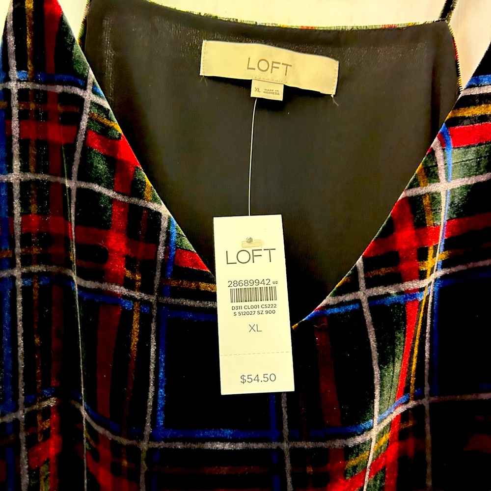 Velvet Plaid Camisole NWT